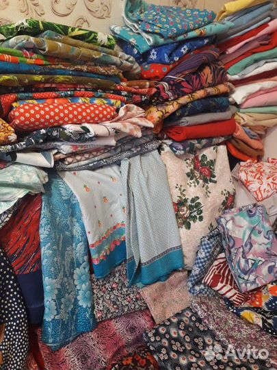 Ткани отрезы СССР натуральный шёлк.драп.бати