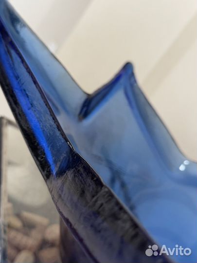 Цветное стекло 43.5 см ваза фруктовница блюдо