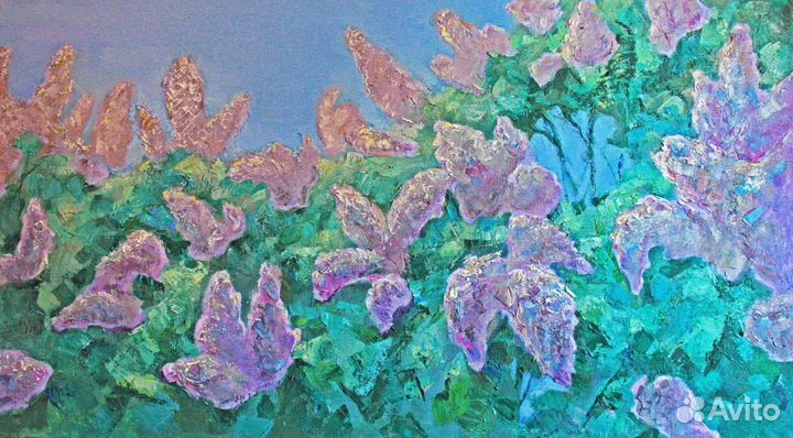 Картина маслом сирень