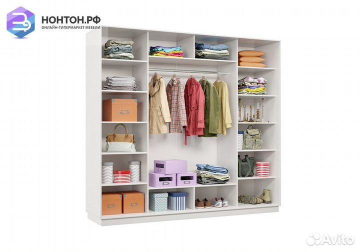 Шкаф-купе трёхдверный Прима белый