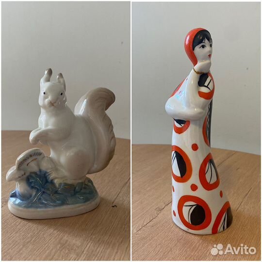 Статуэтка белочка, девушка с косой