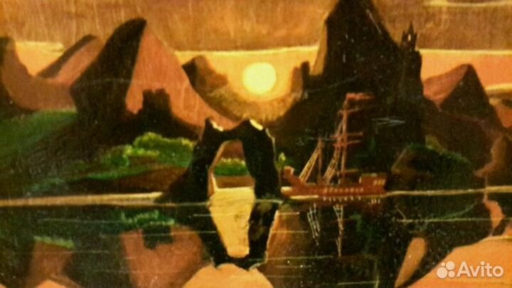 Декоративная тарелка в рамке,2 картины