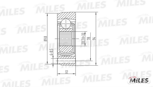Шрус audi 80/90/skoda/VW golf I-IV/passat II-IV 1