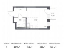 Квартира-студия, 23,9 м², 5/17 эт.