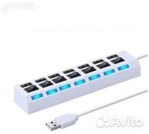 USB хаб 2.O разветвитель с выключателем 7 порт