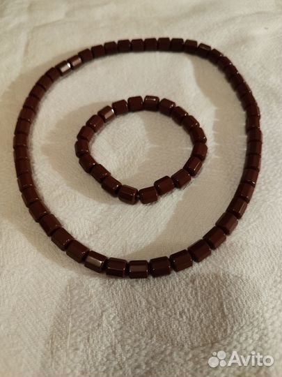 Турманиевый комплект (бусы и браслет)