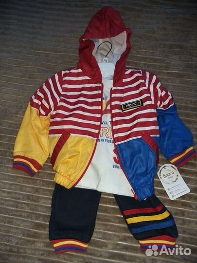 Костюм тройка на мальчика 9-12 месяцев