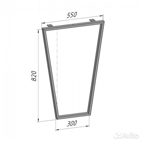 Подстолье для стола Трапеция 820 550 40 металлическое барное в стиле Лофт