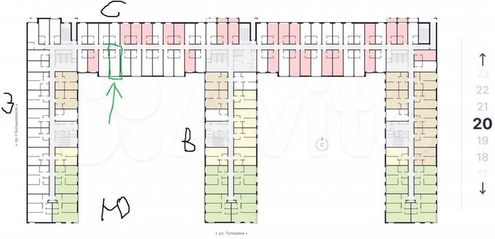 Апартаменты-студия, 28,2 м², 20/24 эт.