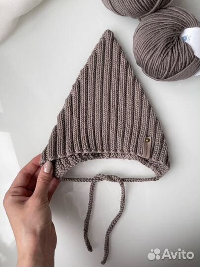 Новая шапочка для малыша бежевая 6-12 мес