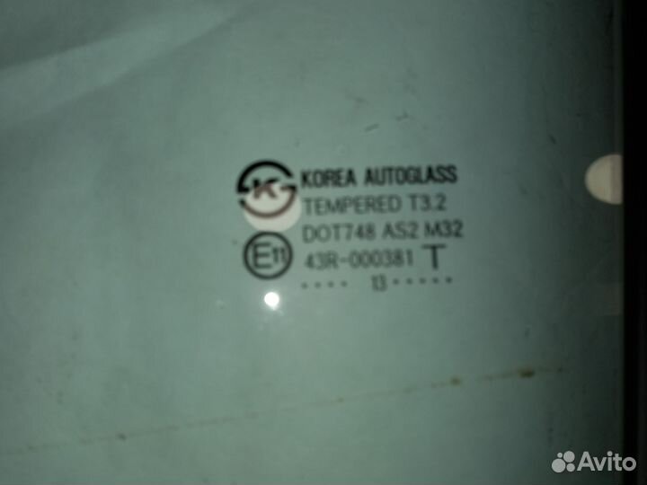 Стекло заднее левое kia rio хэтчбек 2013г