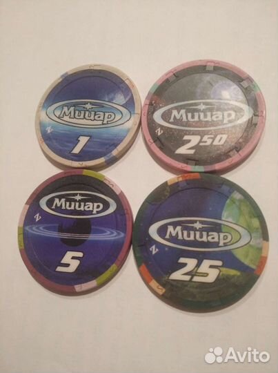 Фишки, жетоны из казино Мицар Москва