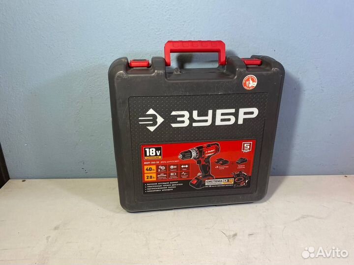 Дрель-шуруповерт зубр дшл-185-22