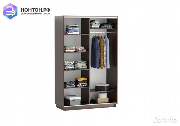 Шкаф-купе Лео 2-х дверный с зеркалами венге