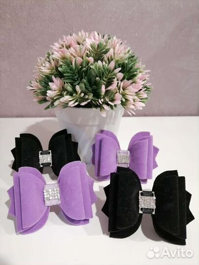 Бантики из замши