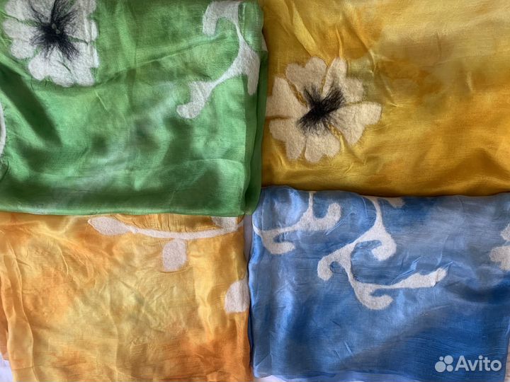 Палантины шелк с валяной шерстью мериноса