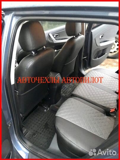 Чехлы Автопилот Kia Ceed 2 из экокожи чёрно-серые