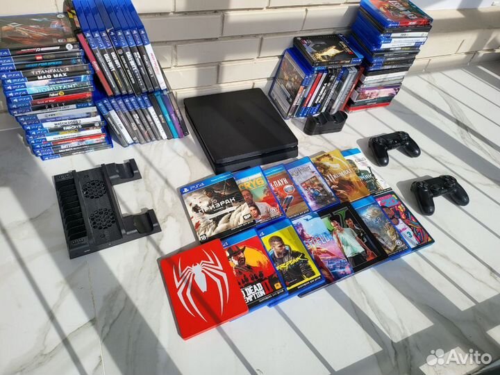Sony playstation 4 slim 1tb+389 игр+2 джостика