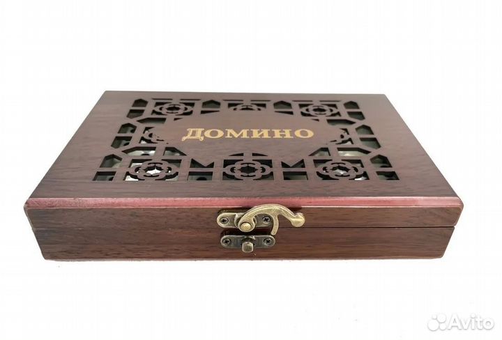 Домино в деревянной подарочной коробке