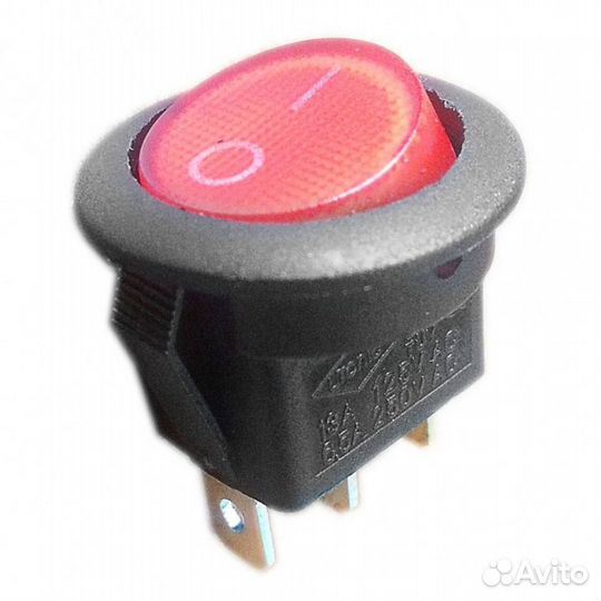 Выключатель круглый одноклавишный
