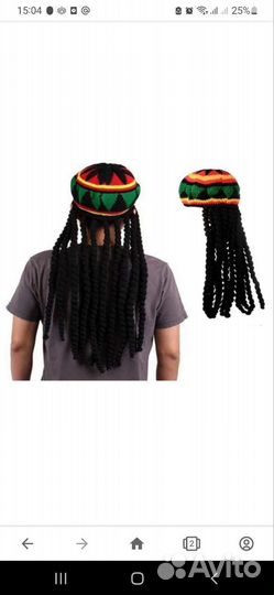 Шапка растамана с дредами