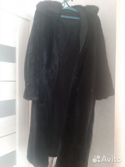 Шуба норковая 46 48 черная длинная