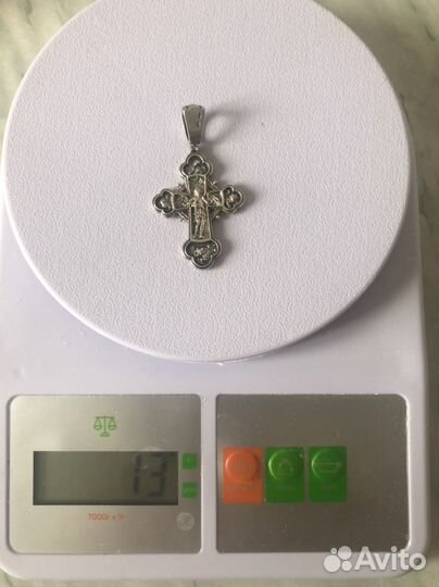 Мужская серебряная цепь с крестом