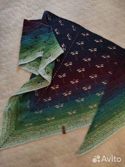 Бактус вязаный, шаль, платок