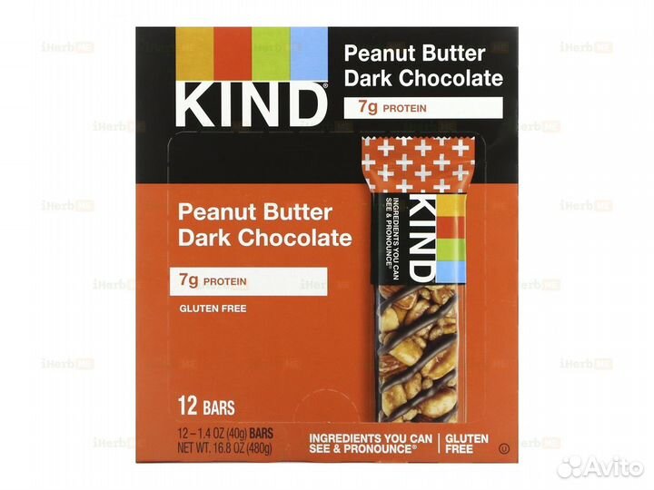 Kind Plus, батончик из темного шоколада с арахисов