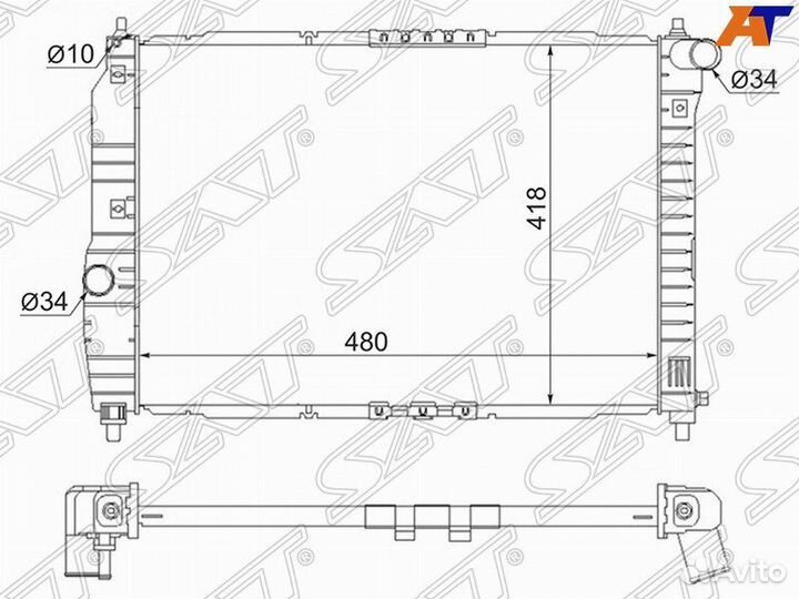 Радиатор охлаждения Шевроле Авео 1.2 05