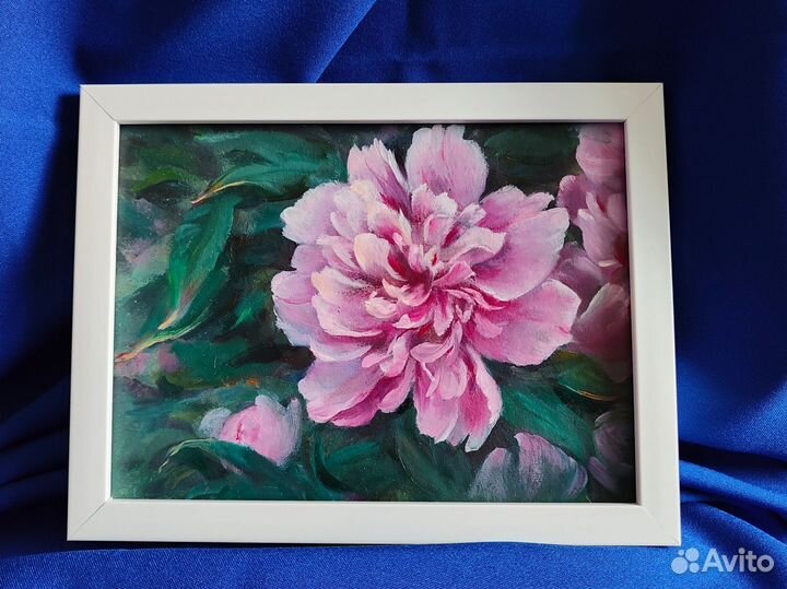 Пионы розовые картина маслом
