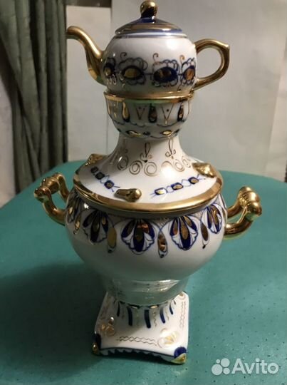 Два самовара фарфоровые Гжель, винтаж