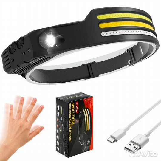 Ленточный налобный фонарь, датчик движения, новый
