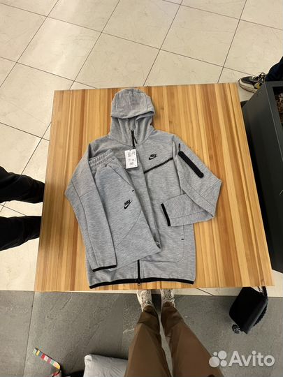 Nike tech fleece серый костюм спортивный