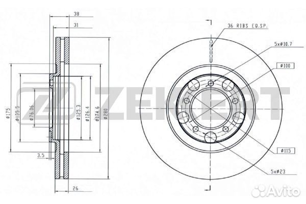 Диск торм передн Crown S130-S150 91