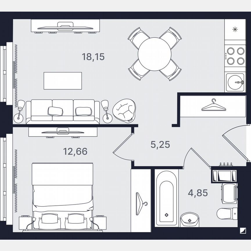 2-к. апартаменты, 40,9 м², 10/24 эт.