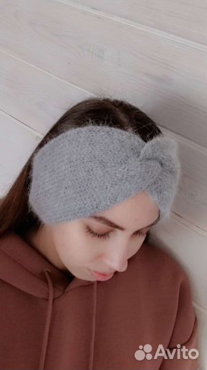 Повязка на голову пух норки. Чалма пух норки