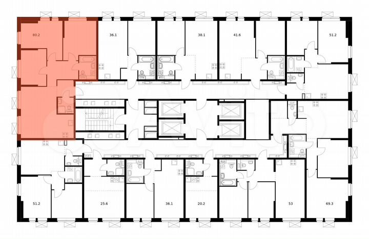 3-к. квартира, 80,2 м², 19/33 эт.