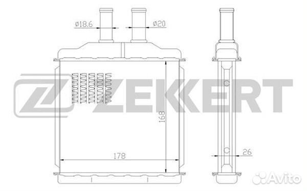 Радиатор печки zekkert MK5045 Chevrolet Lacetti (J