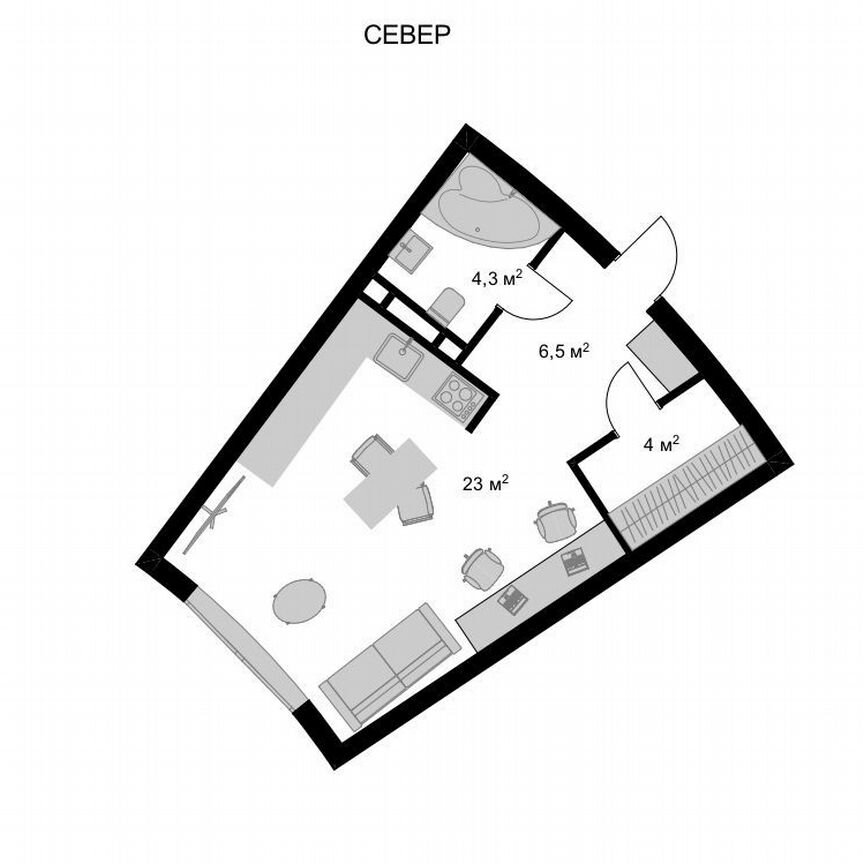 Квартира-студия, 37,7 м², 6/17 эт.