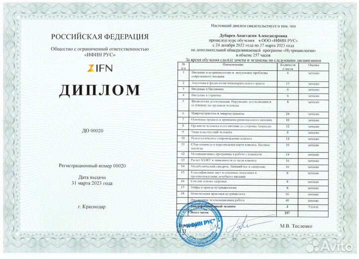 Нутрициолог онлайн