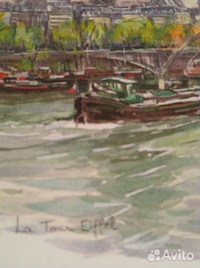 Открытка Париж Эйфелева башня