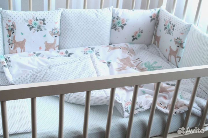 Бортики, одеяло, простыня,наволочка,подушечка