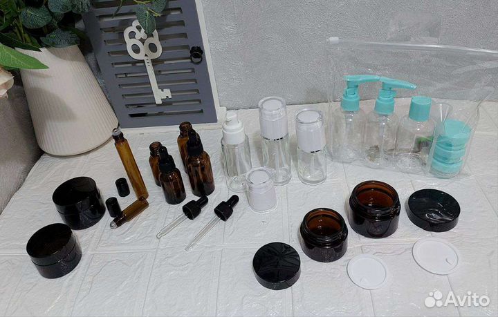 Контейнер для косметики поездка отпуск стекло тара