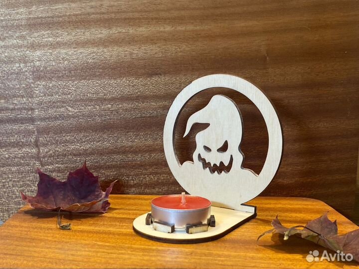 Декор на хэллоуин подсвечник