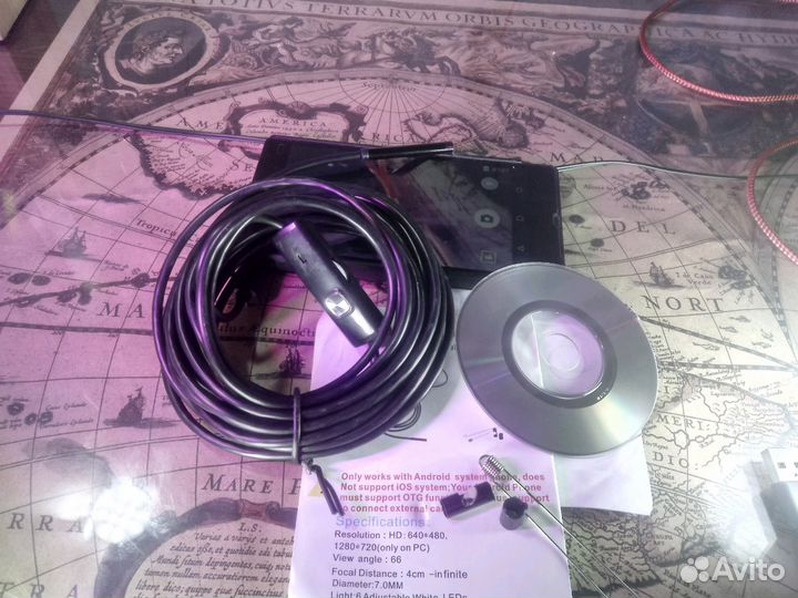 Эндоскоп, камера на проводе