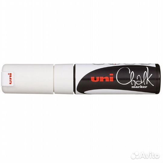 Маркер меловой Uni Chalk 8мм клиновидный белый