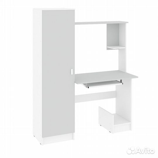 Стол компьютерный с пеналом Белый/Серый