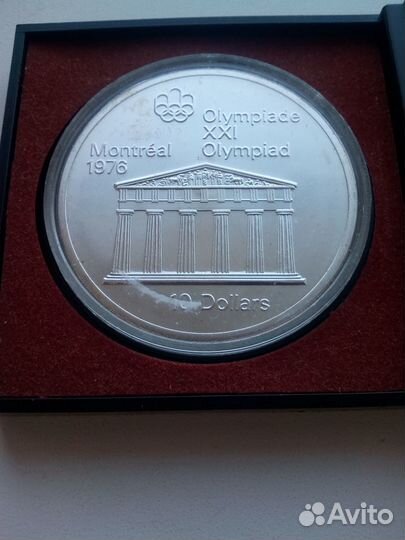 Серебряная монета 10 долларов Канада 1974 г