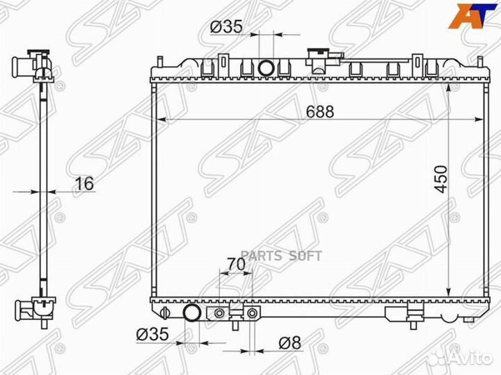 Радиатор охлаждения Ниссан Икс Трейл 00-07